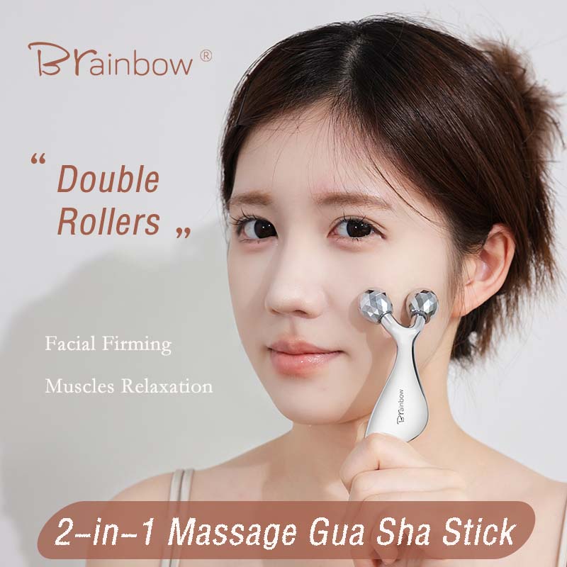Lacrosse Stick Head - Brainbow 더블 헤드 회전식 롤러 Gua