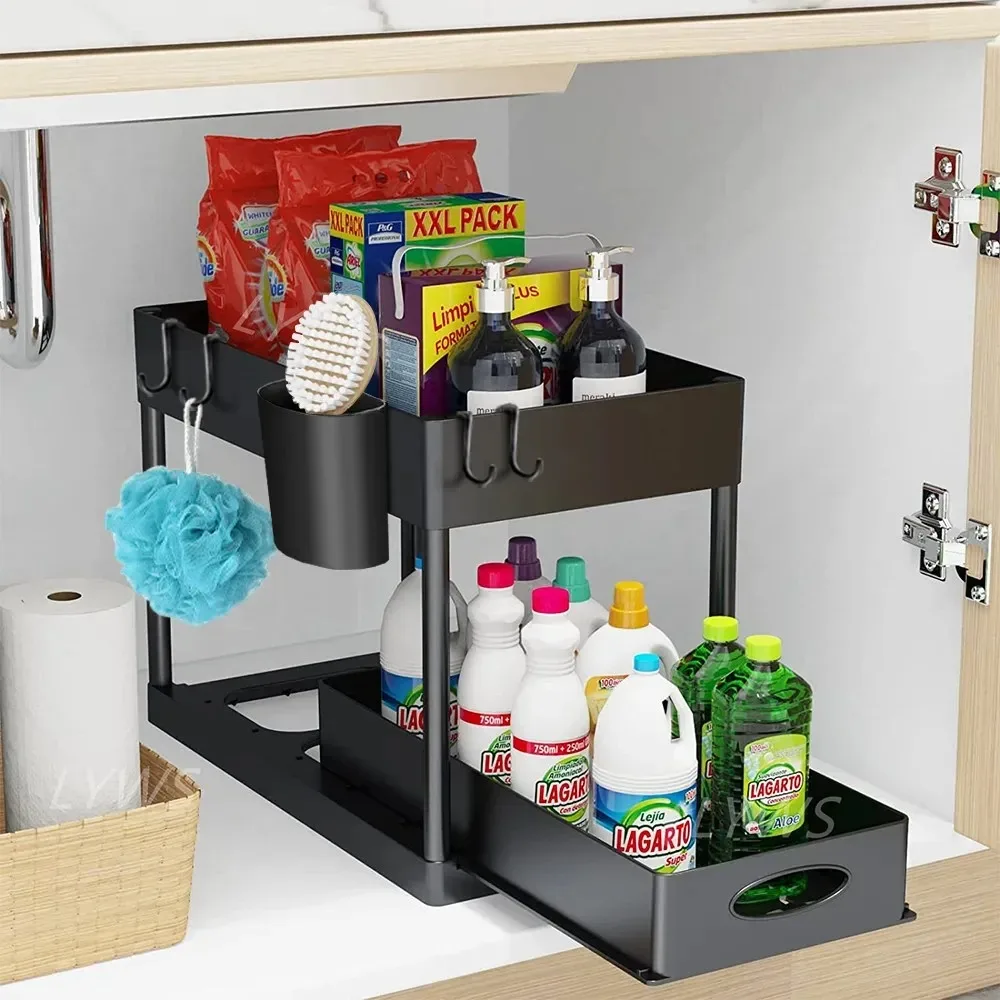 2단 싱크대 아래 슬라이딩 수납 바구니 다기능 정리대  - Sports Equipment Cabinet 리뷰 및 가격